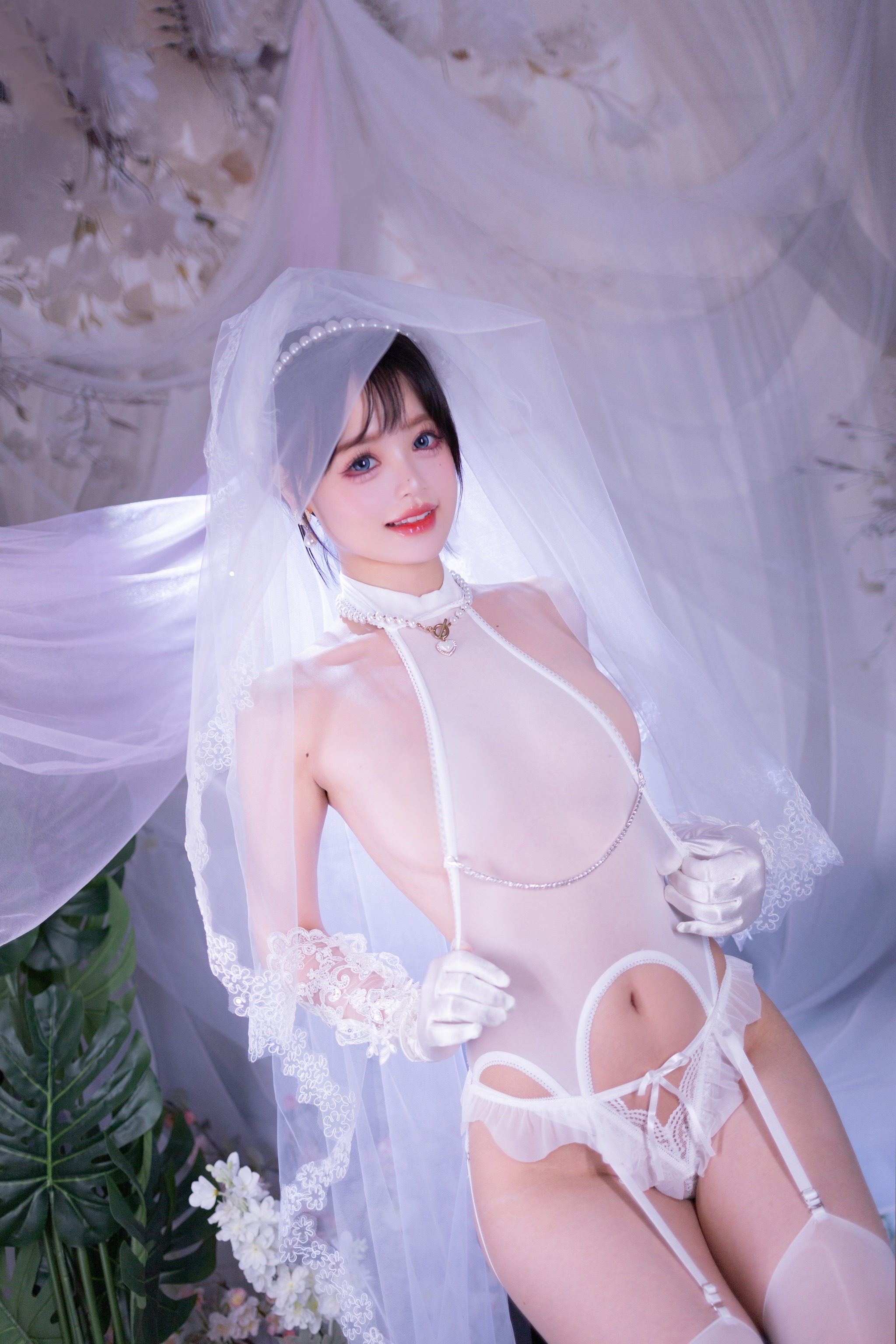 图片[1]-星黛鹿鹿i – NO.017 (千反田鹿子) 白丝花嫁[50P]-XikXak